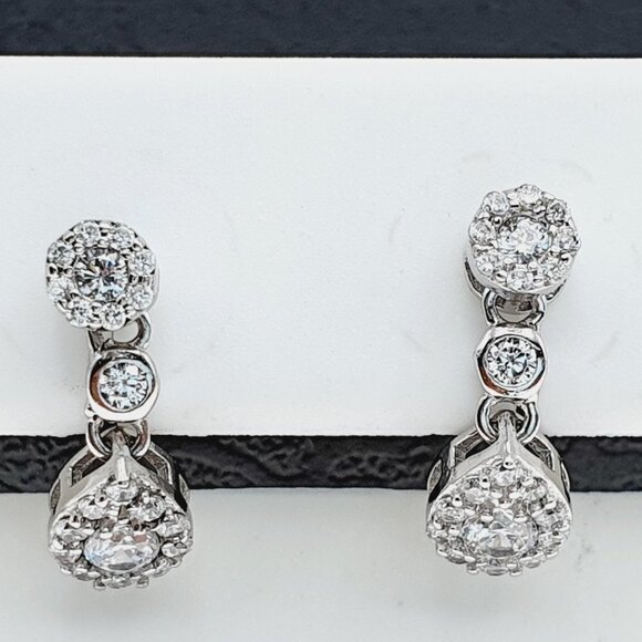 925 sterling silver luxury CZ earrings for women/girls, Best for RJUS2159 - Picture 7 of 9